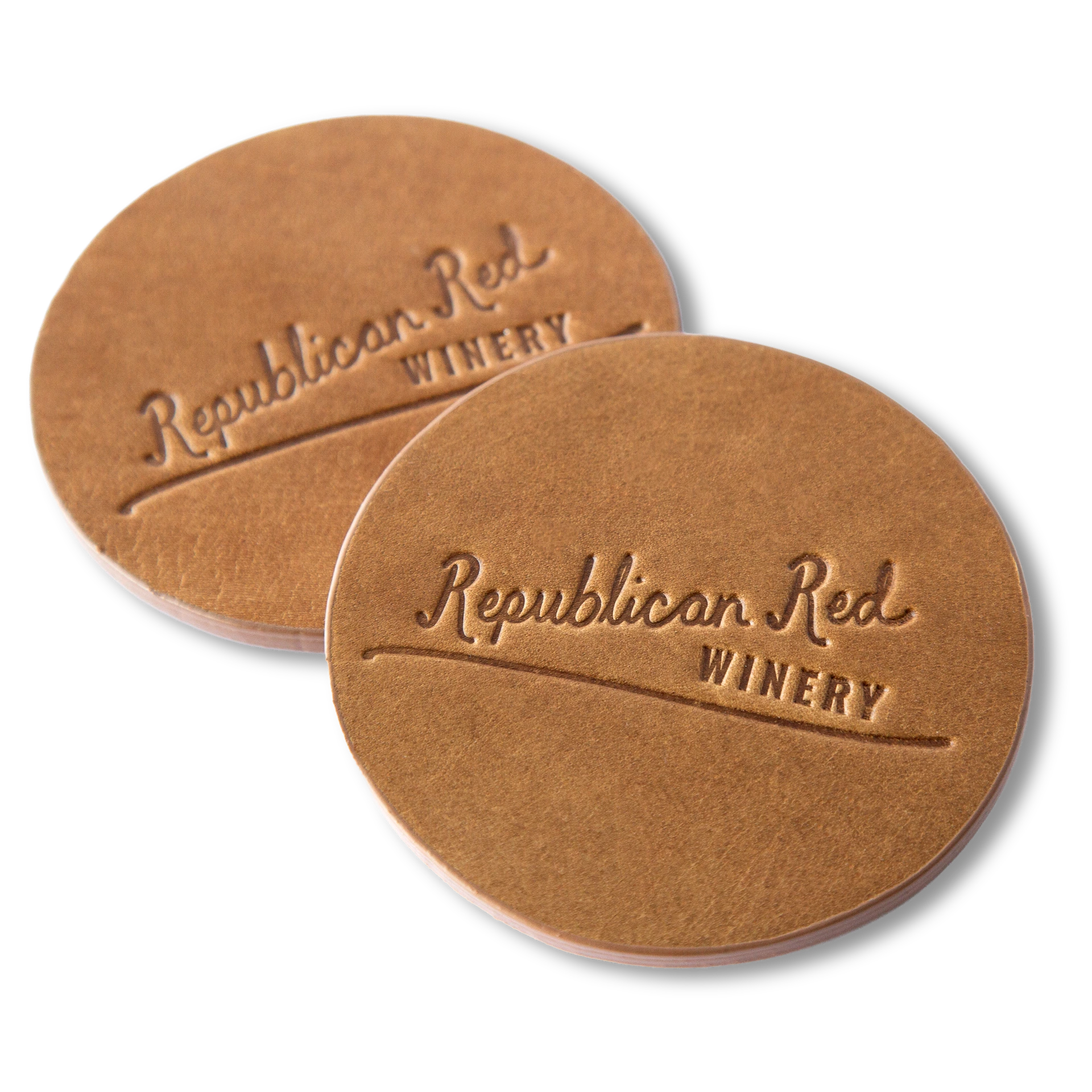 Republican Red Leather Coasters